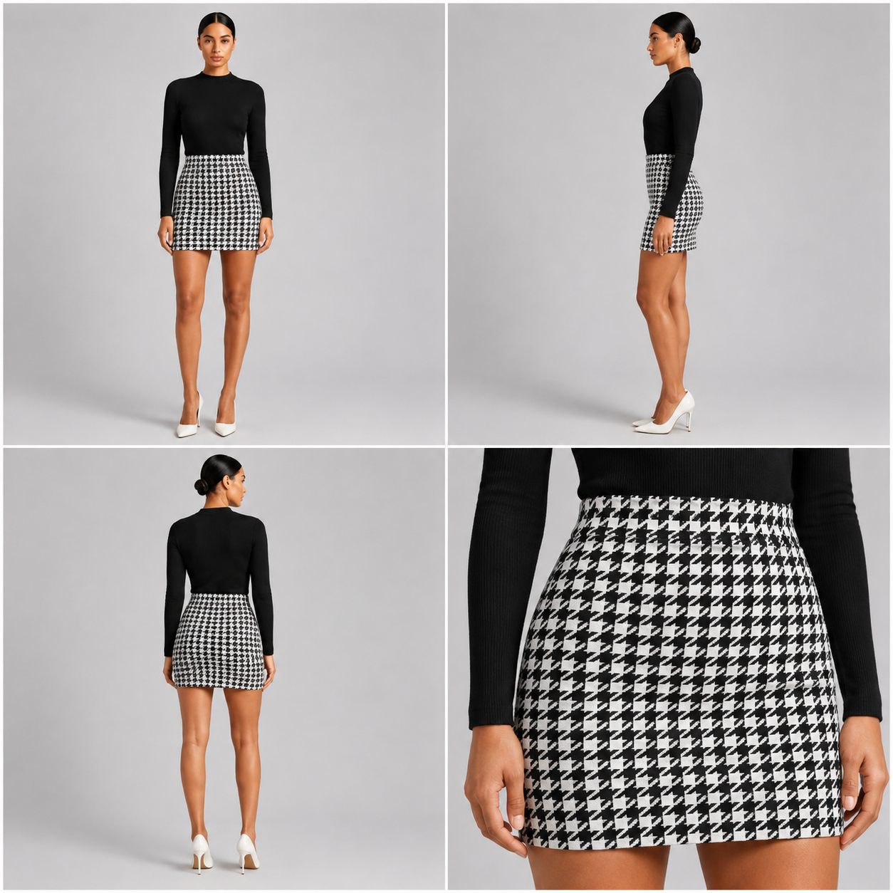 Camille Houndstooth Skirt
